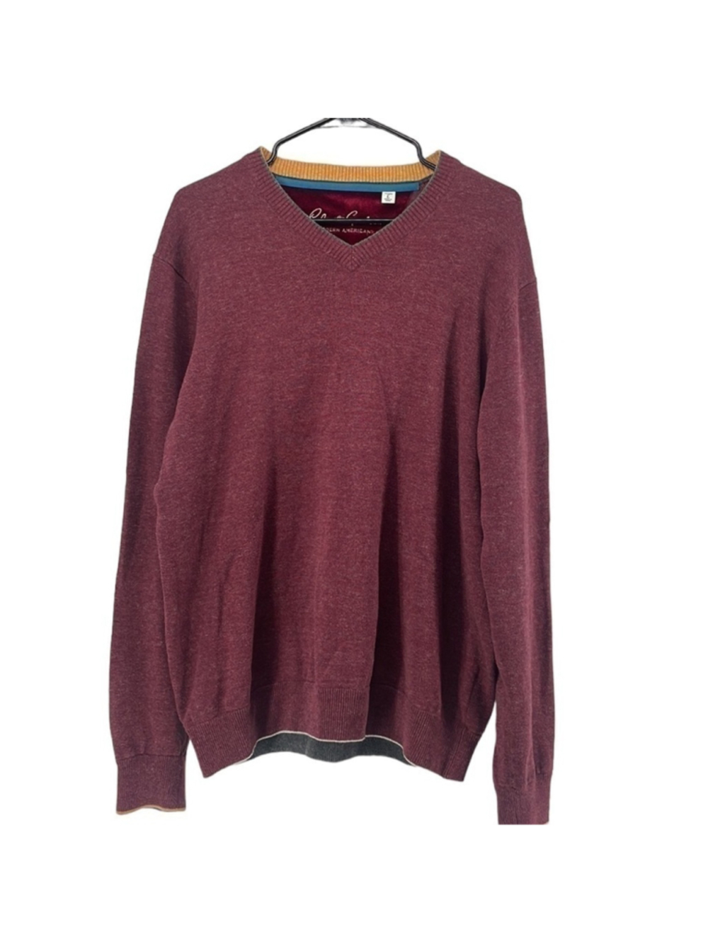 Robert Graham v neck sweater burgandy 100% cotton business casual career event